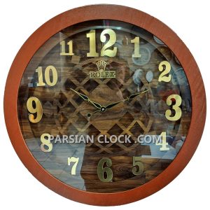 پخش ساعت دیواری چوبی طرح رولکس